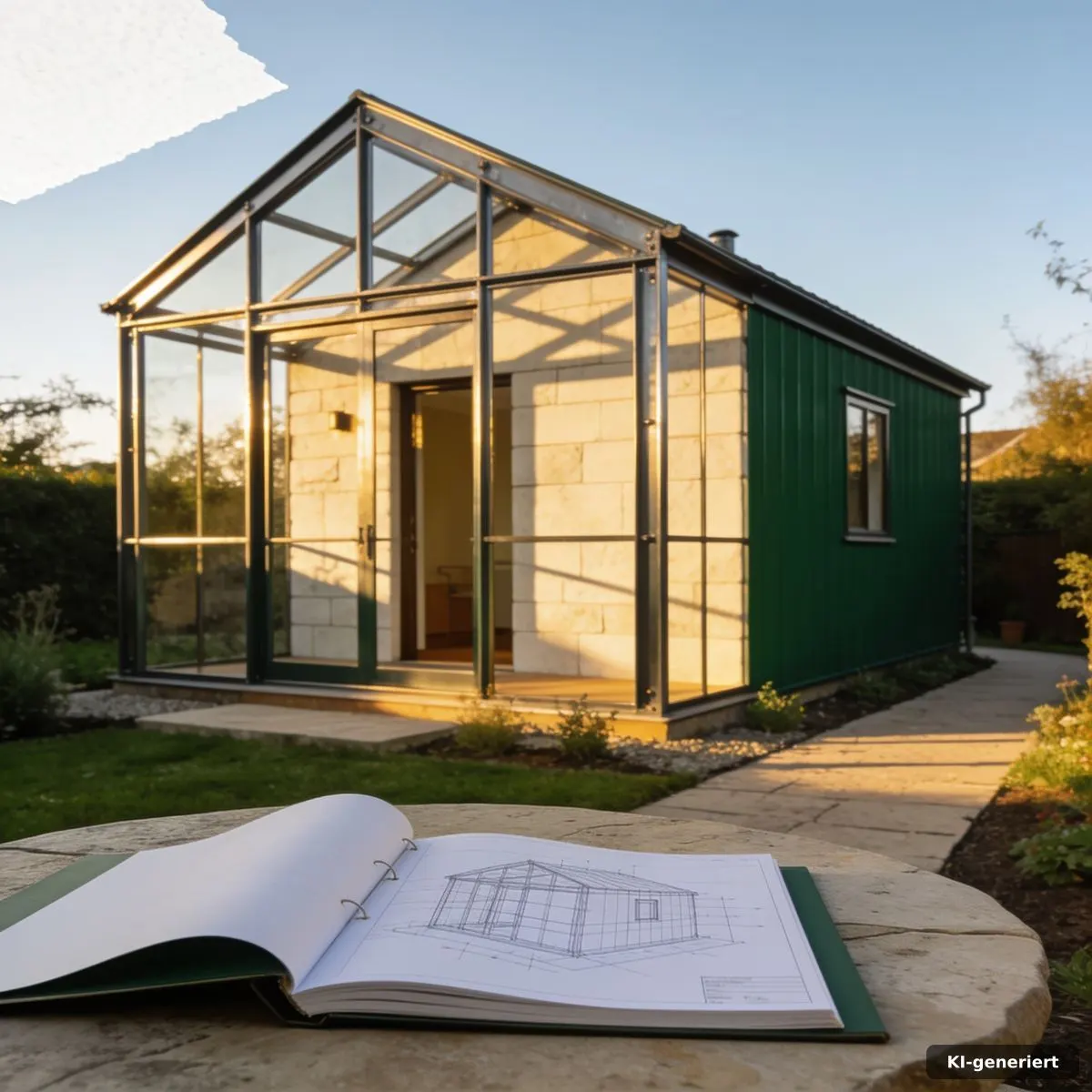 Hochwertiges Tiny Haus in Stahlrahmenbauweise mit Planungsunterlagen im Garten
