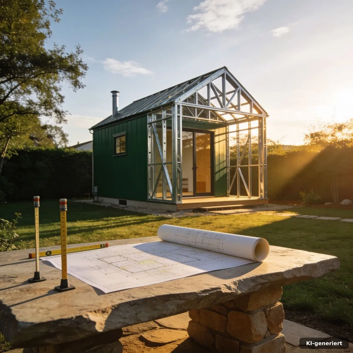 Stationäres Tiny Haus auf eigenem Grundstück mit vorbereiteter Grundstücksplanung