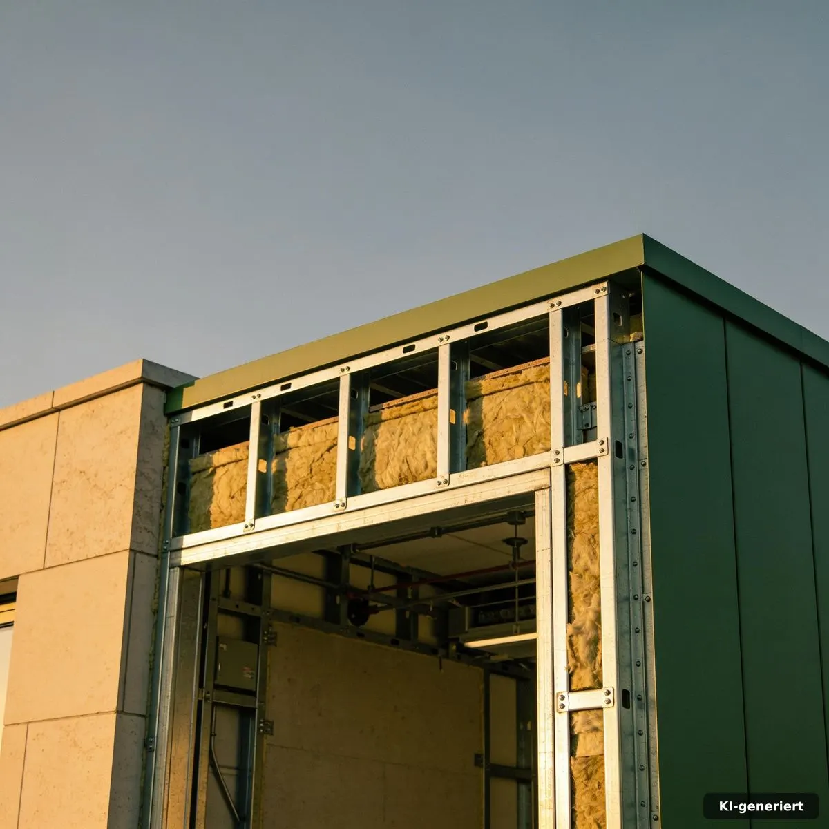 Präzise Stahlrahmenkonstruktion eines kompakten Tiny Hauses mit technischen Details