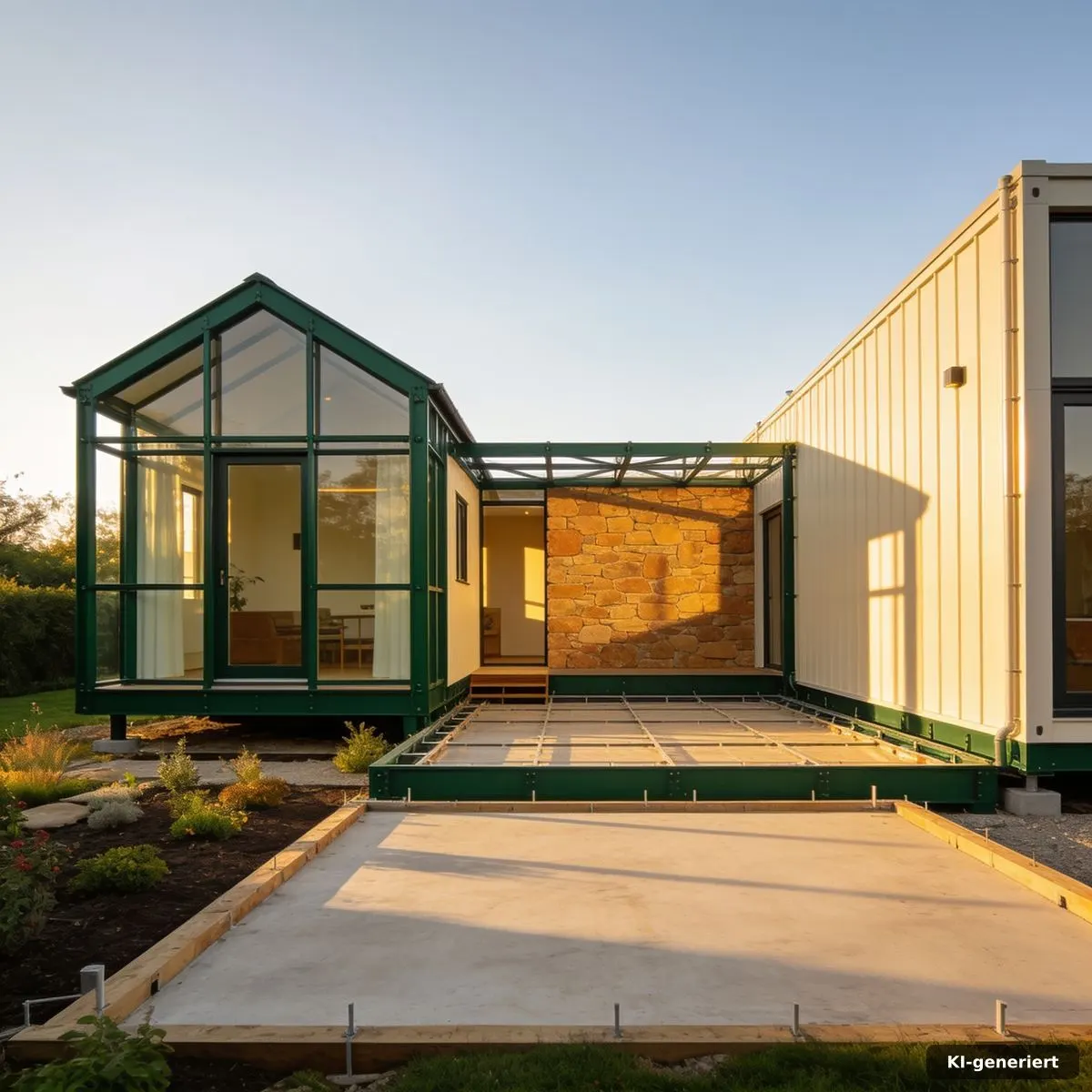 Kompaktes Tiny Haus mit vorbereiteter Plattform für eine spätere Erweiterung